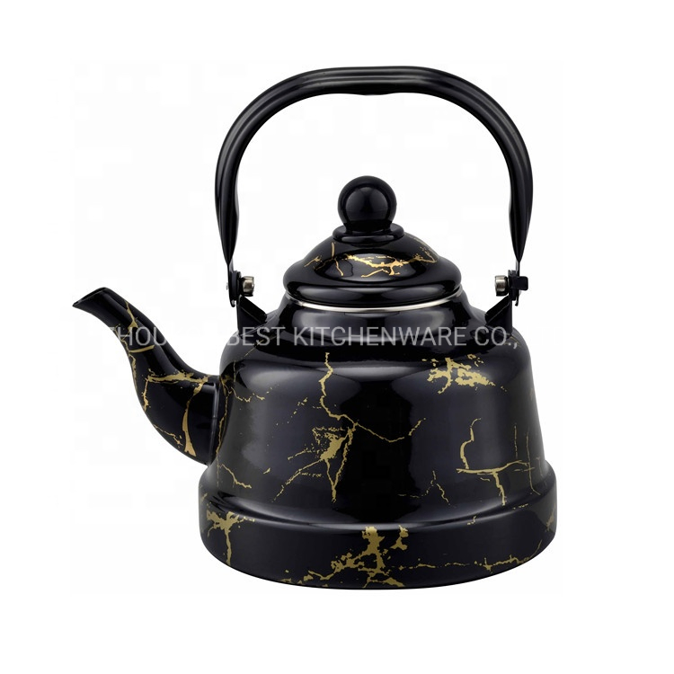 Enamel Tea Kettle with Stainless Steel Handle with Plastic Knob Customerized Design