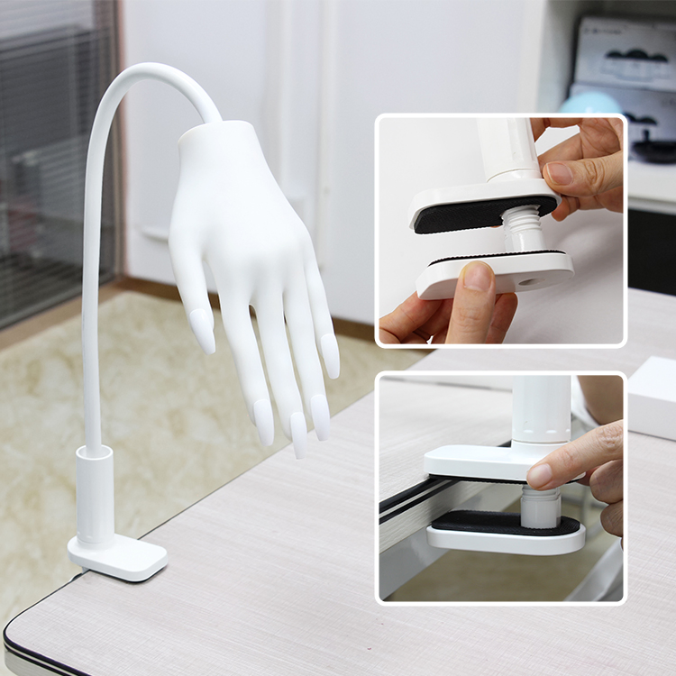 Soft False Acrylic Nails Practice Hand DIY Manicure Training Tool