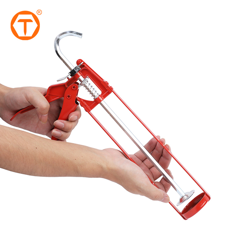 High Quality Stainless Steel Refillable Portable Manual Skeleton Caulking Gun