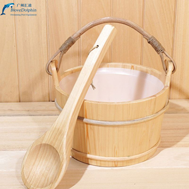 Sauna Accessories Sauna Bucket Quality Solid Wood Sauna Barrel and Spoon