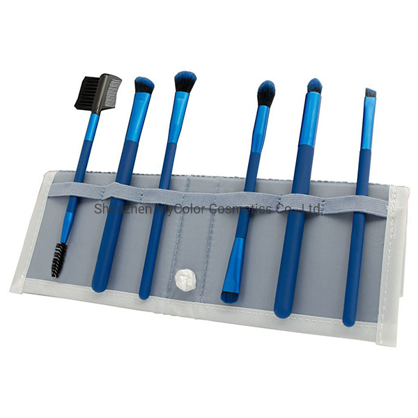 OEM Portable 6PCS Colorful Travel Eye Brushes Set Double Ended Eye Brushes