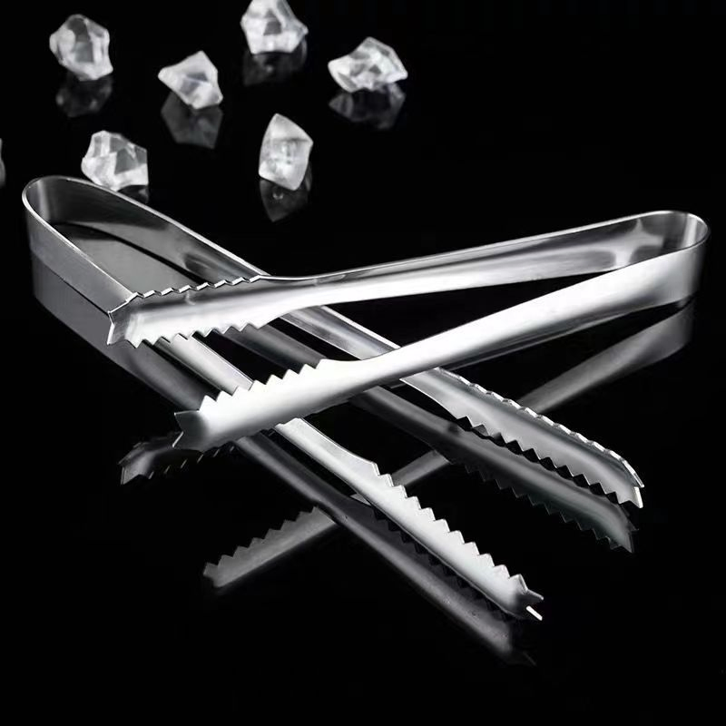 Mini Ice Tong Stainless Steel Appetizers Tongs Small Serving Tongs Sugar Cube Clips with Teeth, Sawtooth Kitchen Tongs for Tea Party Coffee Bar Wedding