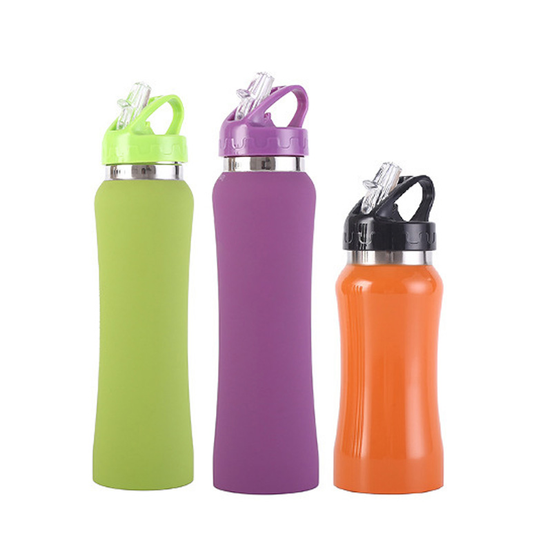 Leakproof Single Walled Water Bottle with Straw Non-Insulated Leakproof Water Bottle