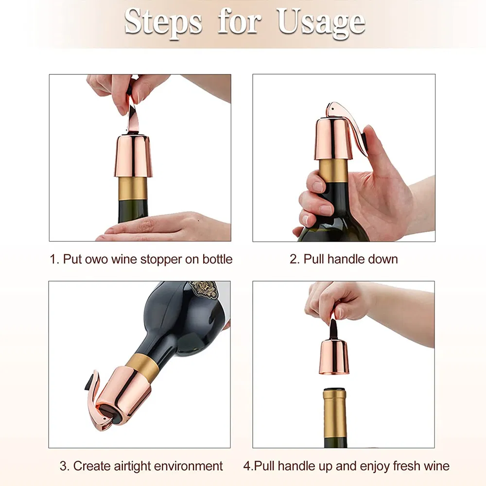 Stainless Steel Wine Bottle Stopper Expanding Beverage Reusable Wine Saver