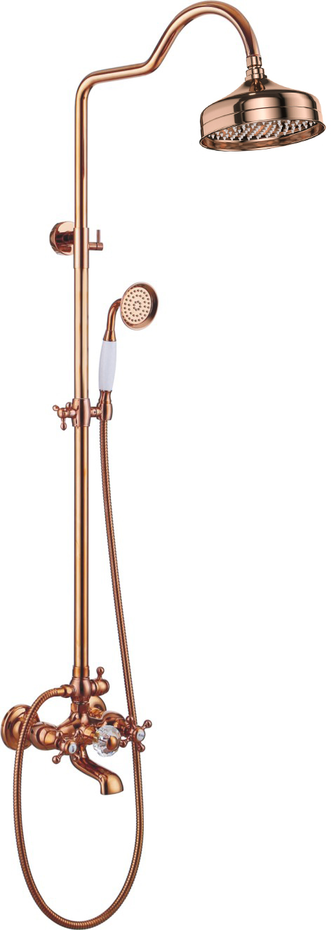 Bathrooms Traditional Gold, Rose Gold Concealed Shower Set