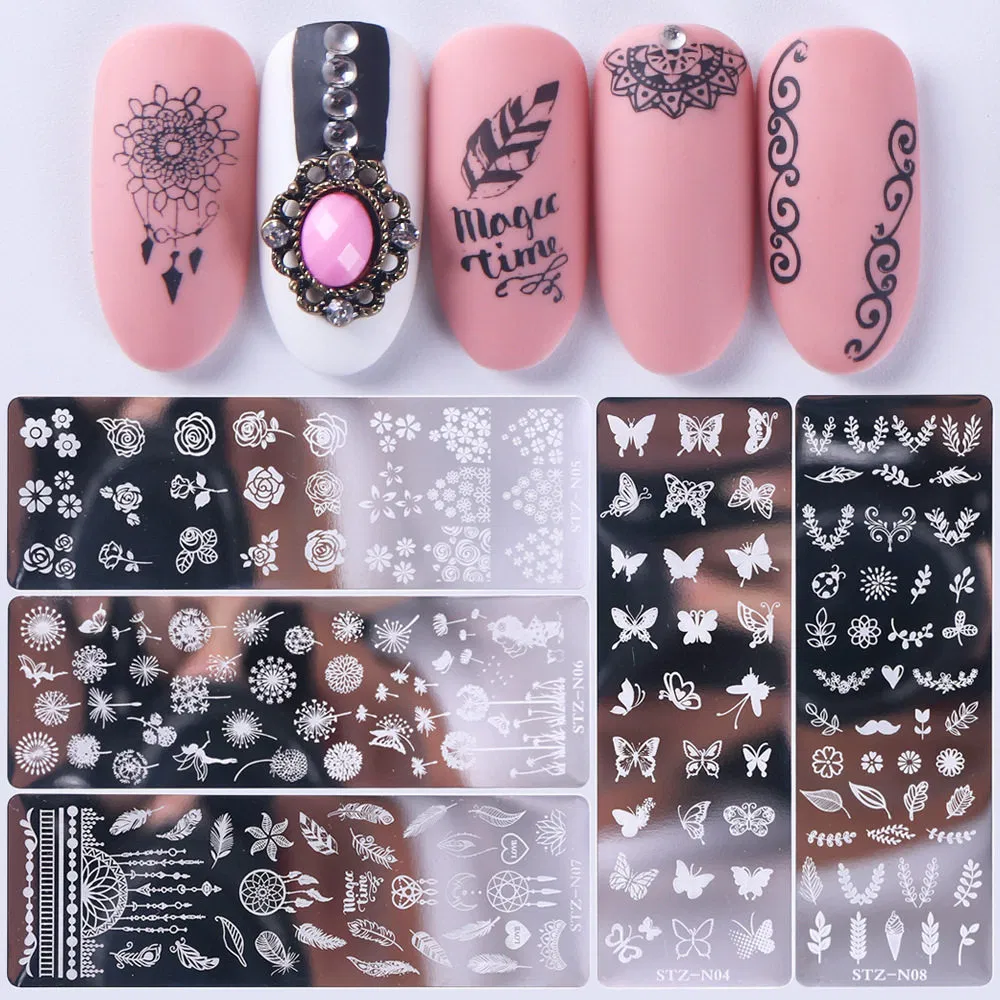 Hotselling Foil Round Small Custom Printed Nail Art Stencil Stamping Plates