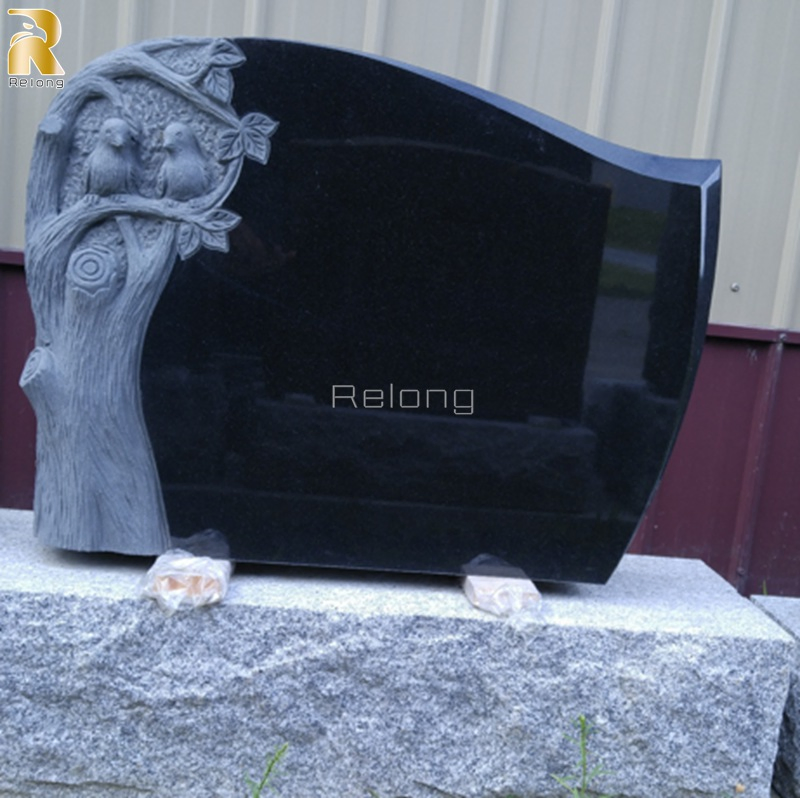 Customized Granite Stone Swan Tombstone for Funeral Memorial