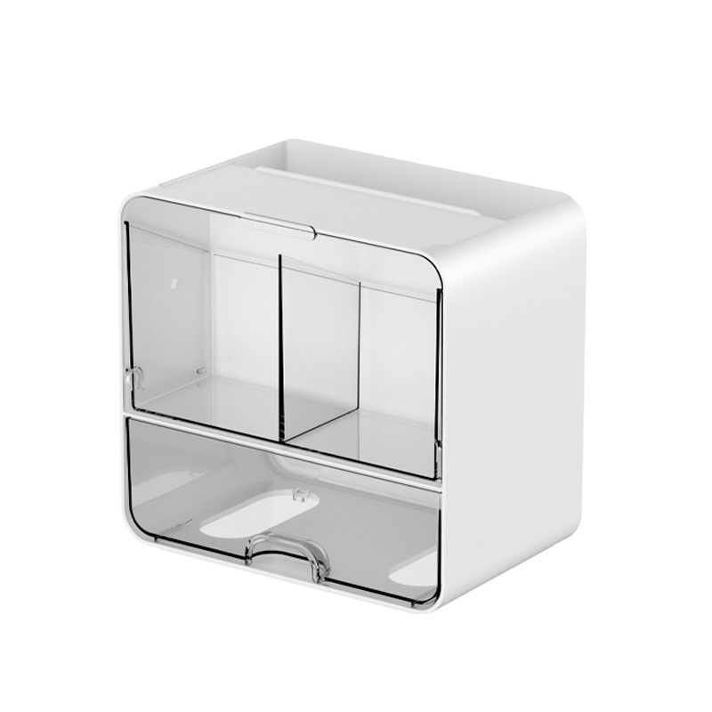 Layered Transparent Organizer Box, Foldable Storage Basket for Autumn and Winter