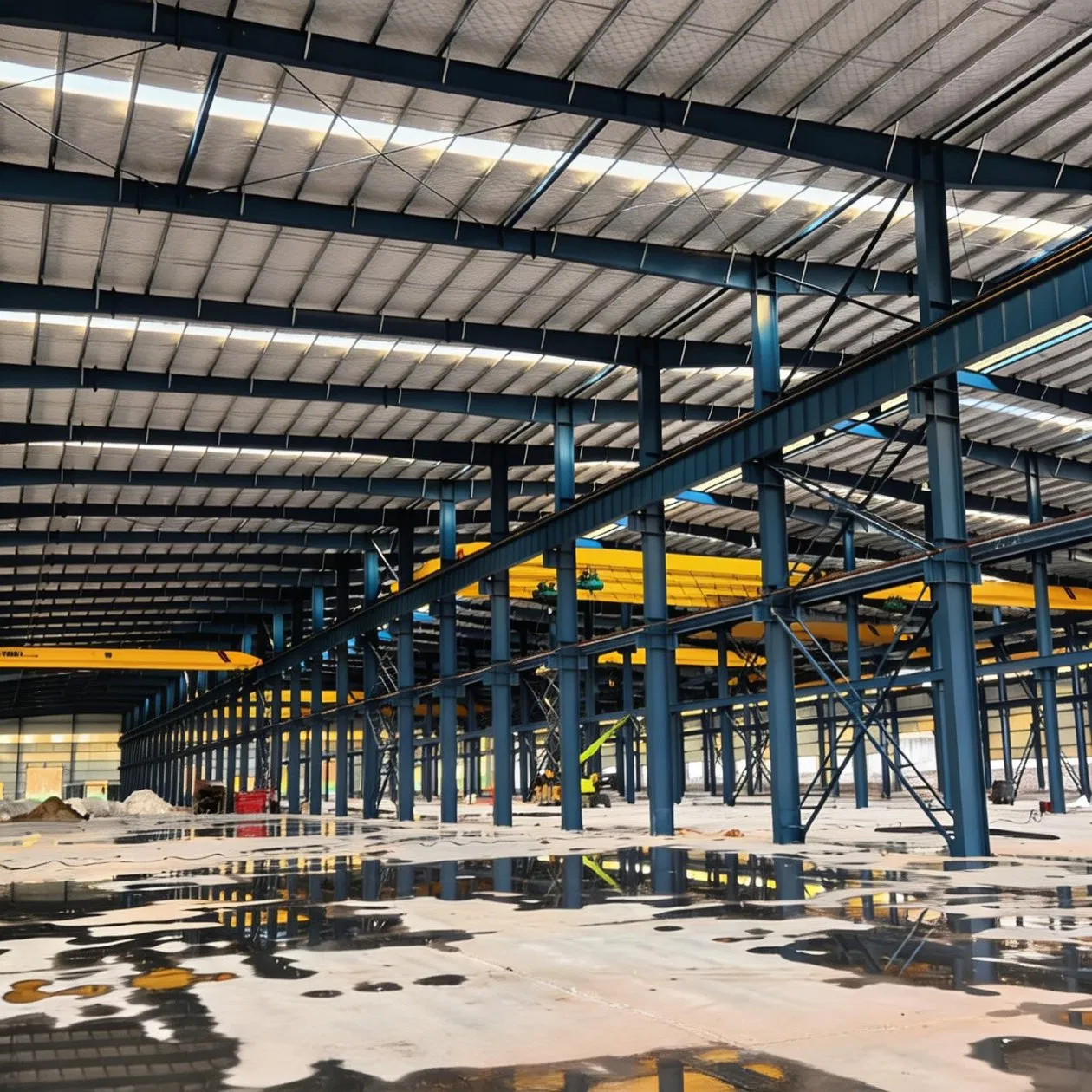 China Low Cost Prefab Light Steel Structure Nave Industrial Metal Prefabricated Structural Building Materials Workshop Warehouse