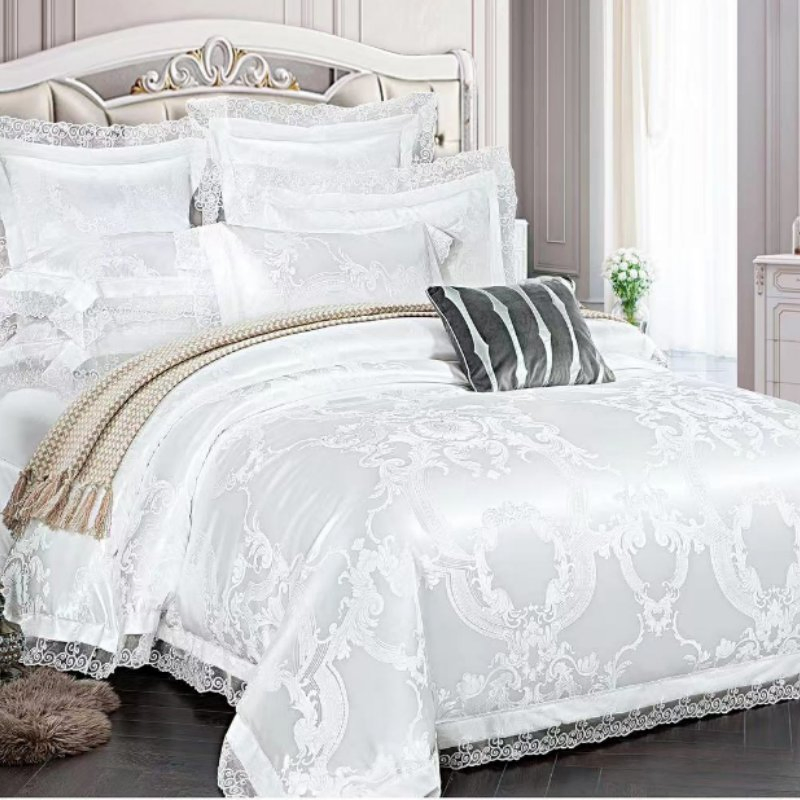Jacquard Weave Duvet Cover Bed Euro Bedding Set for Double Home Textile Luxury Pillowcases Bedroom Comforter 220X240 No Sheet