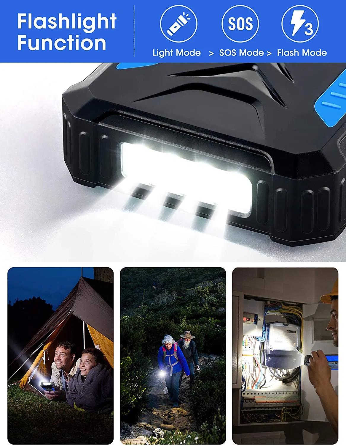 Портативное зарядное устройство 36000mAh с солнечной панелью и беспроводной зарядкой