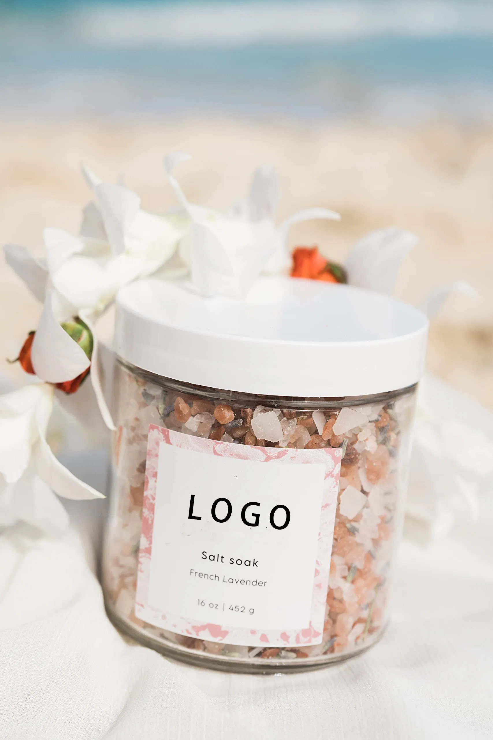 Vegan Salt Bath Herbal Rose Aromatic No Irritation Relax Bath