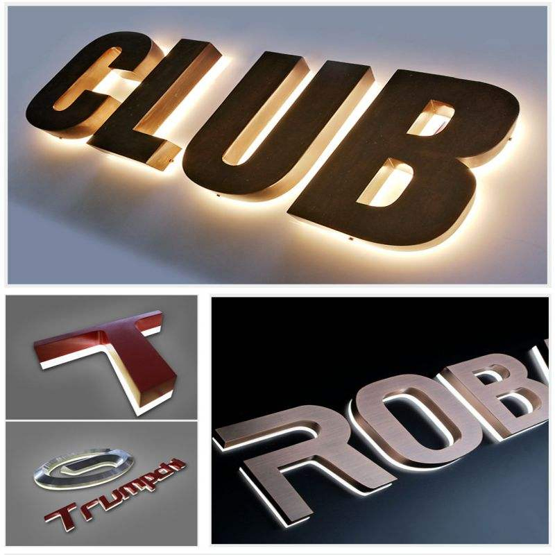 Business Logo LED Solid Acrylic Backlit Sign Outdoor Illuminated Signage