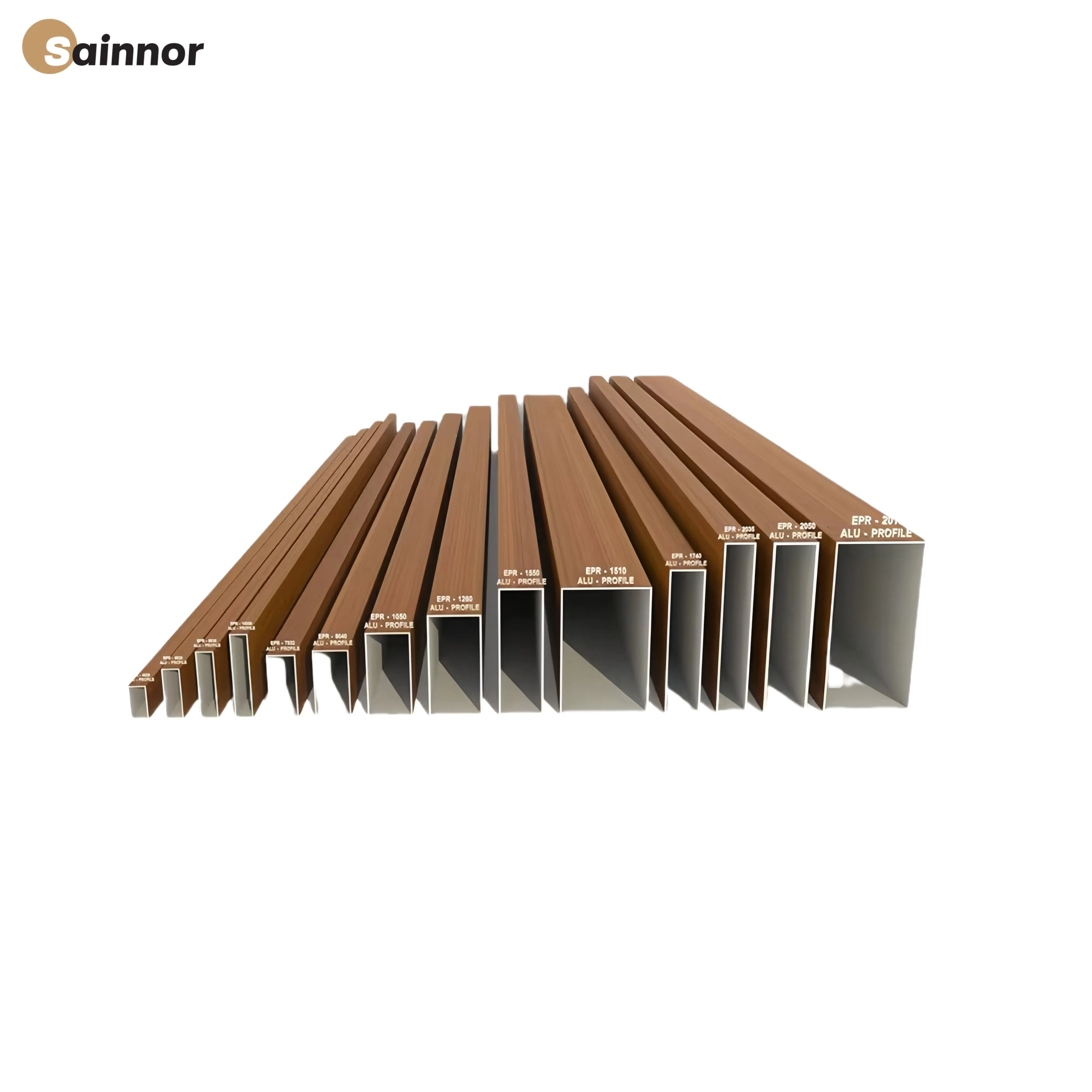 Durable Wood Grain Aluminum Profiles with Custom Powder Coating