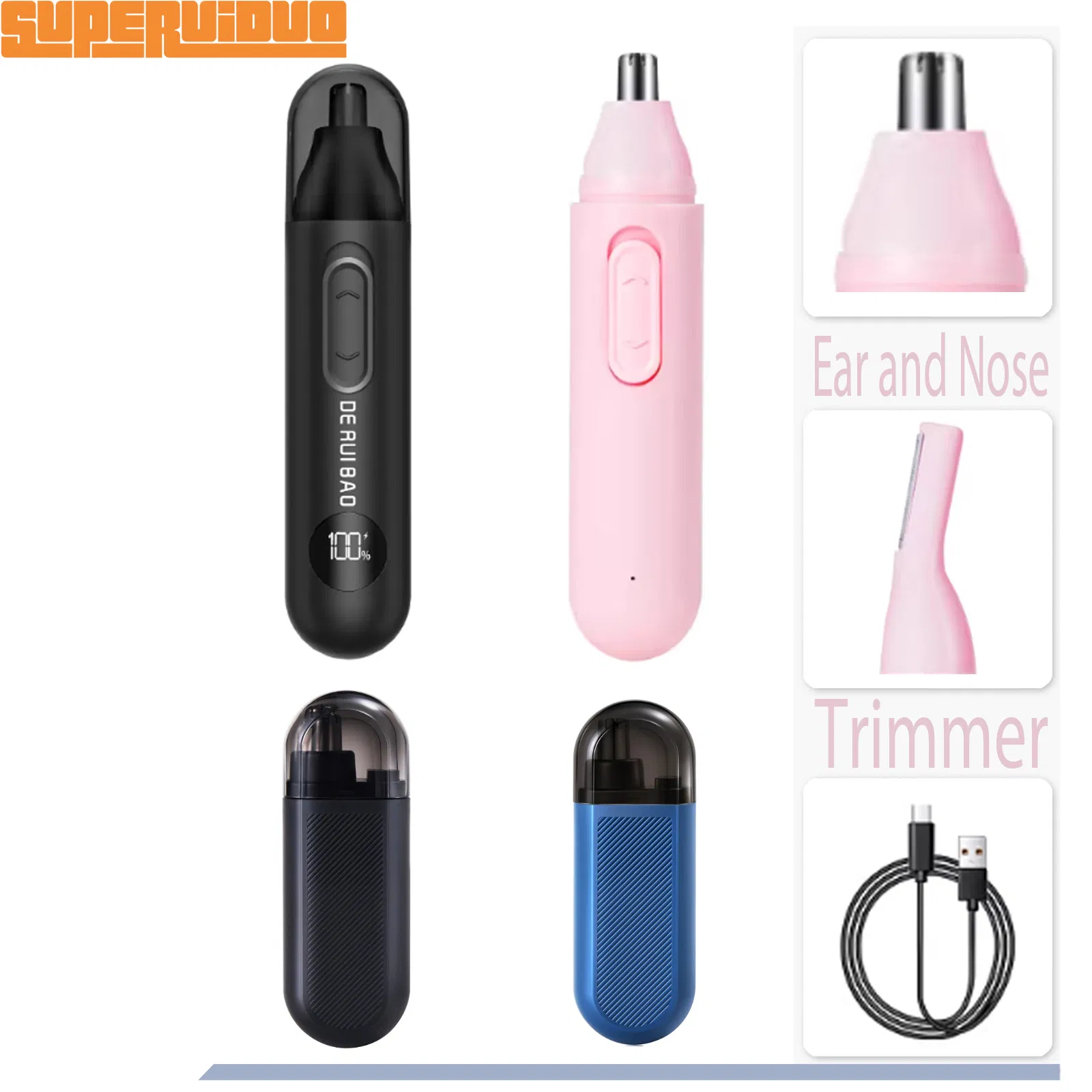 Modern LED Interface Grooming Shaver Ear and Nose Trimmer