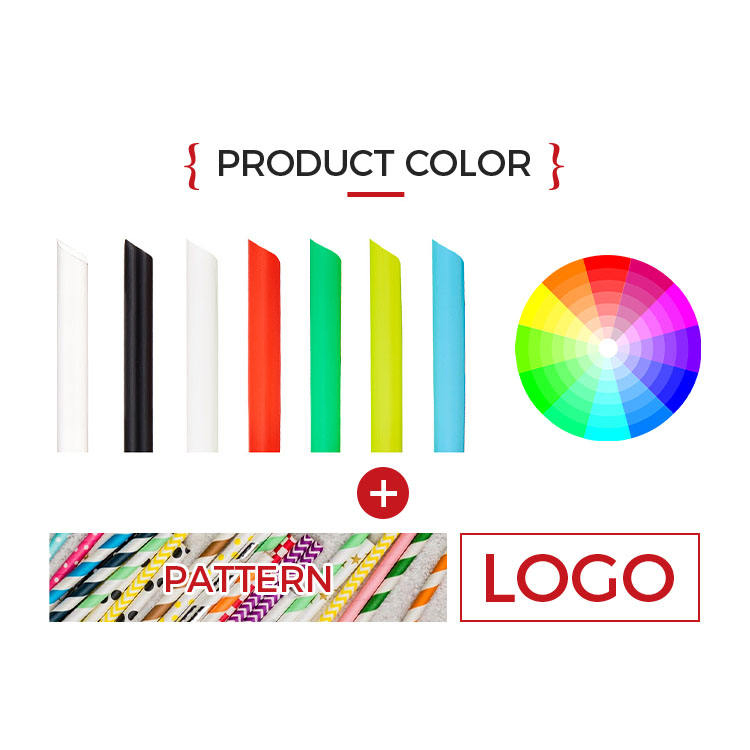 Biodegradable Thick Disposable Plastic Customized Package Straight Flexible Striped Straws