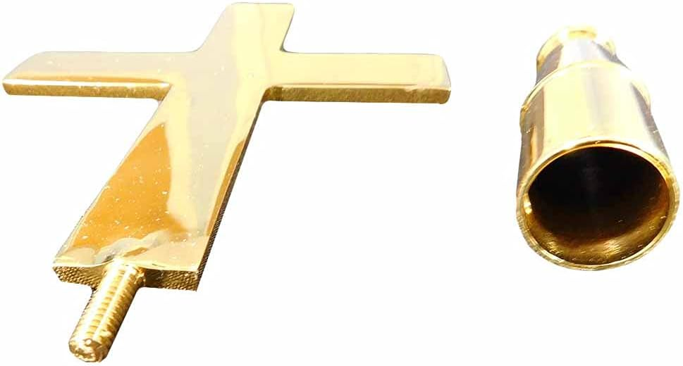 Indoor Precision Processing Brass Cross 5'' X 6-1/8'' Flag Pole Topper for Indoor Flagpole Finial Topper Spear Ornament