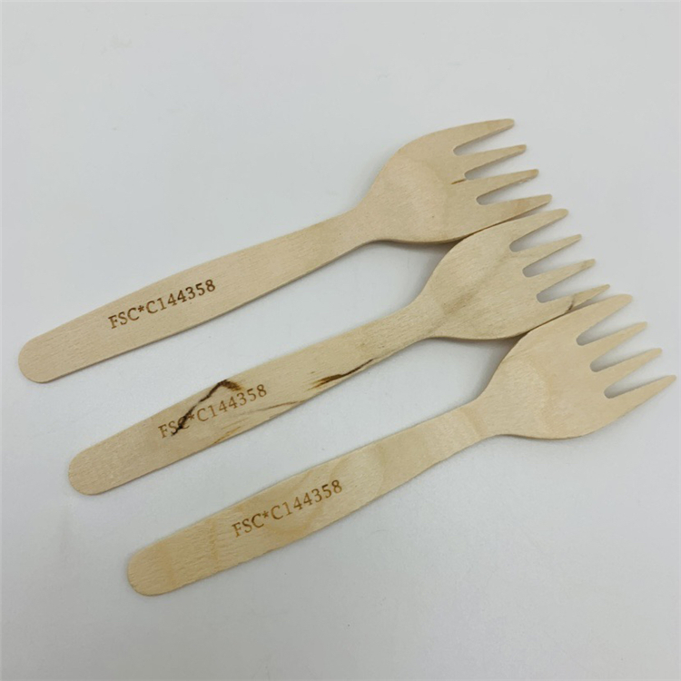 140mm Wooden Fork for Kids with Logo Printed