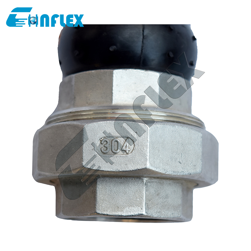 Hydraulic Flexible Pipe Connectors Twin Sphere Union Rubber Joints