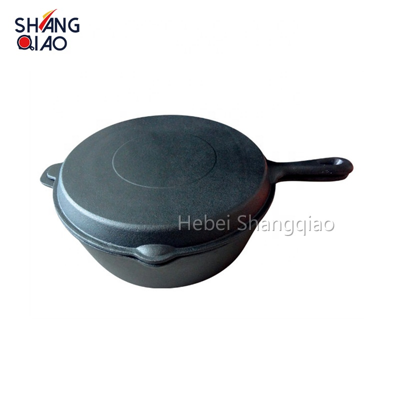 Чугунный комбо-котел 2 в 1: сковорода и утятница