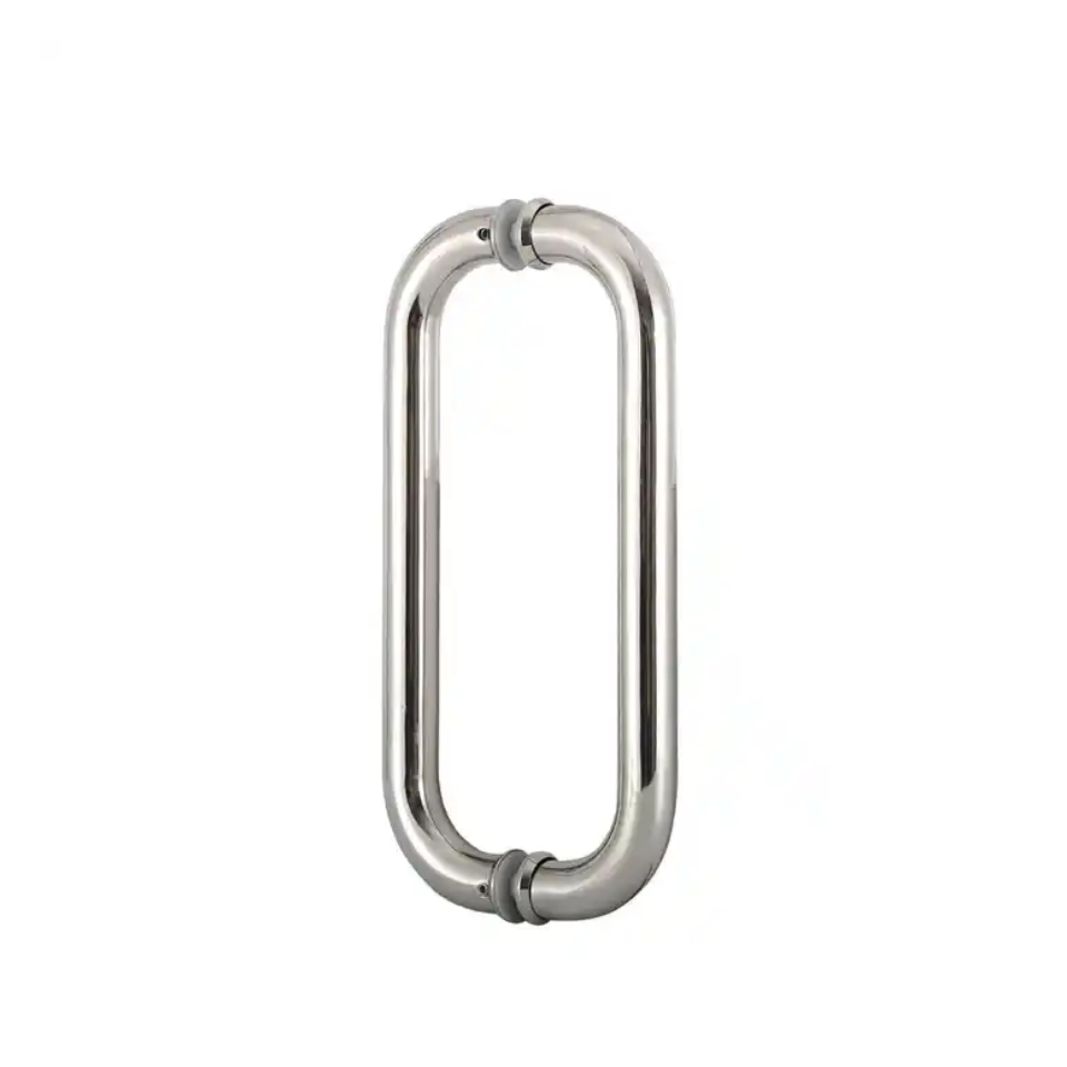 Modern Long Pull Handle Offset Doors Stainless Steel Glass Door Pull Handle with V Foot