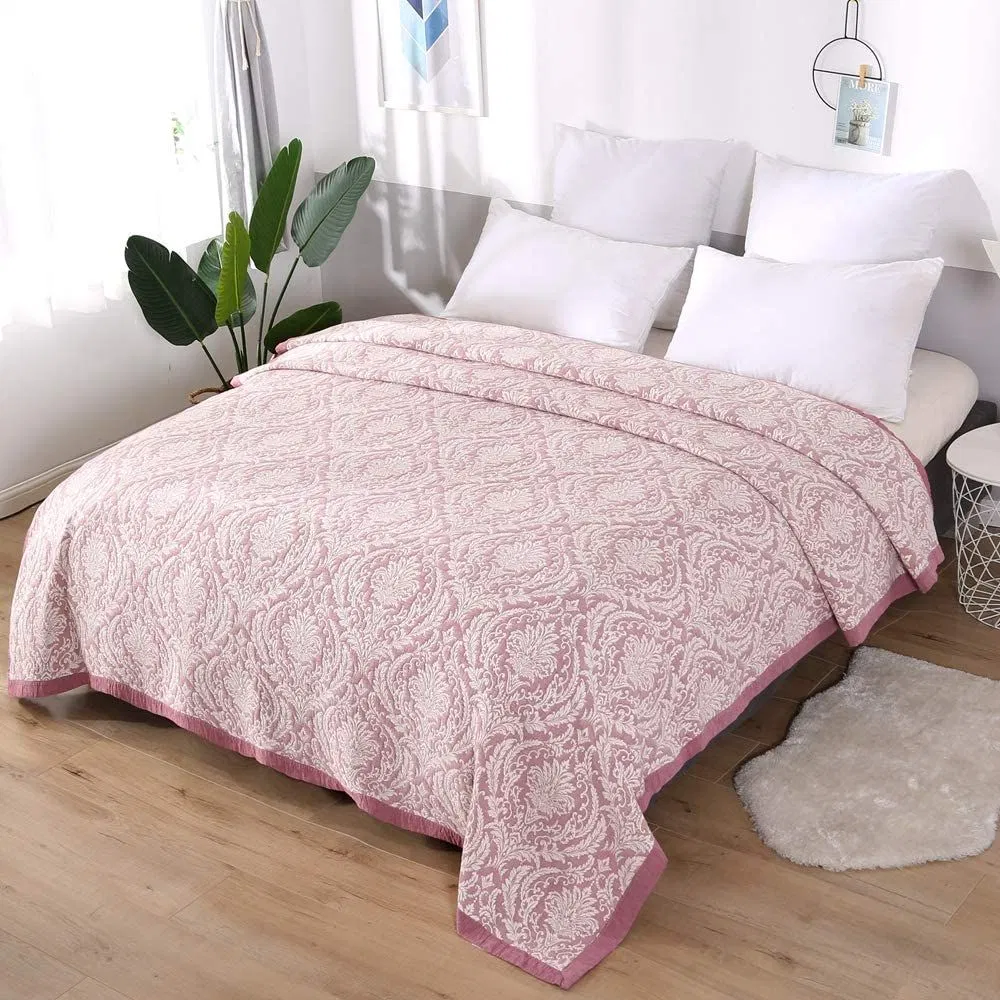 Beach Quilt Set Large / Full Sizenovel Design Bedding Cover Summer Light Printed Quilt Pink Quilt Bedspread