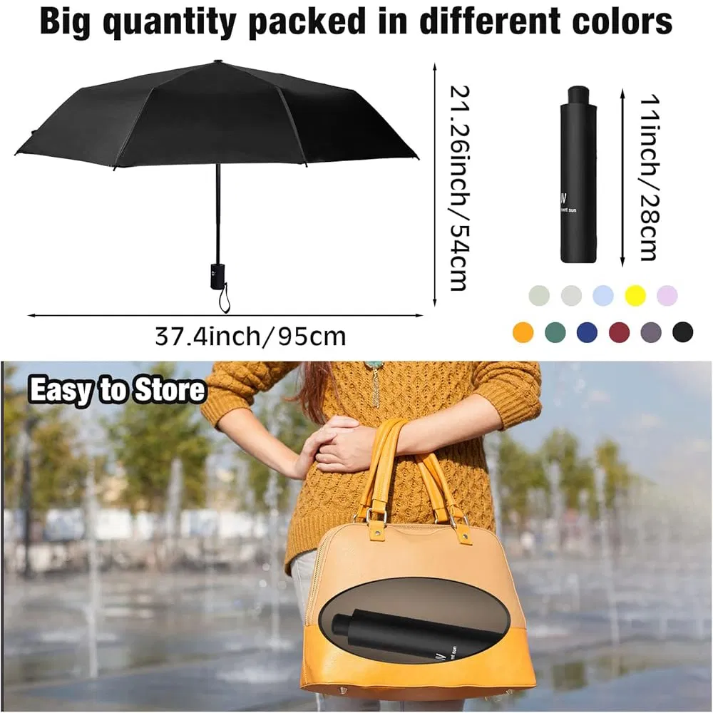 Factory Supplier Wholesale Automatic Opening and Closing Windproof Folding UV Protection Rain Umbrella Customization with Logo