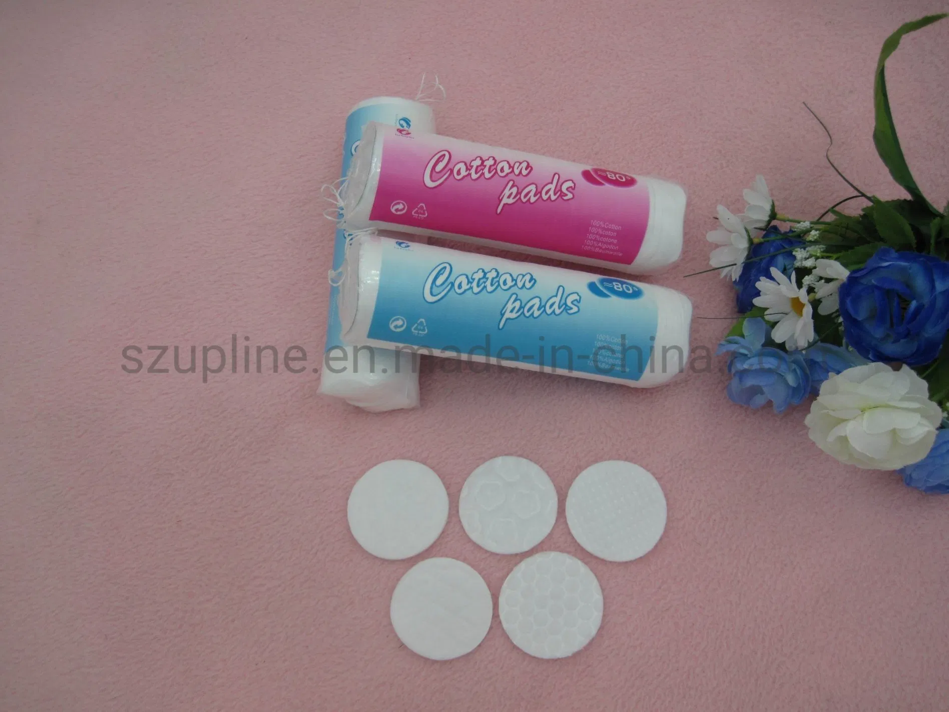Round Cosmetic Cotton Pads Customized Shape Cotton Pad for Skincare Pure Cotton