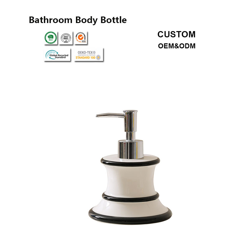 400ml Smooth Surface Bathroom Ceramic Bottle for Laundry Detergent Storage