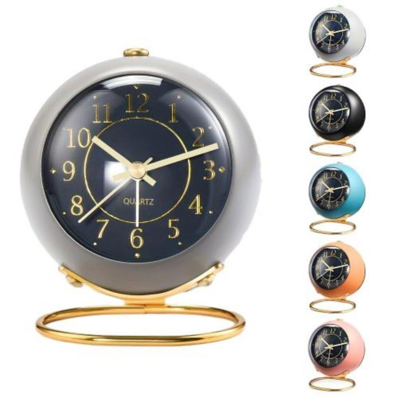 Wholesale 1PC Metal Silent Portable Simple Fashion Furnishings Creative Desk Table Clocks Home Decor