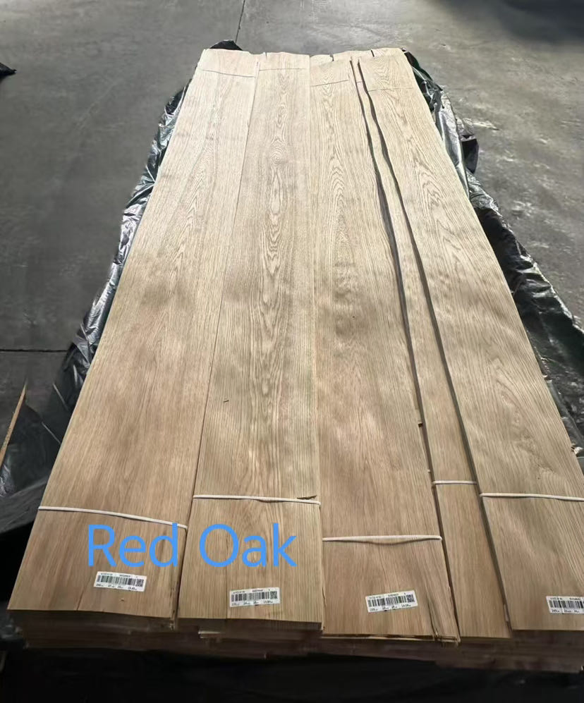 High End Natural Red Oak Mountain Grain Engineered Wood Veneer High End Sliced Natural Wood Veneer