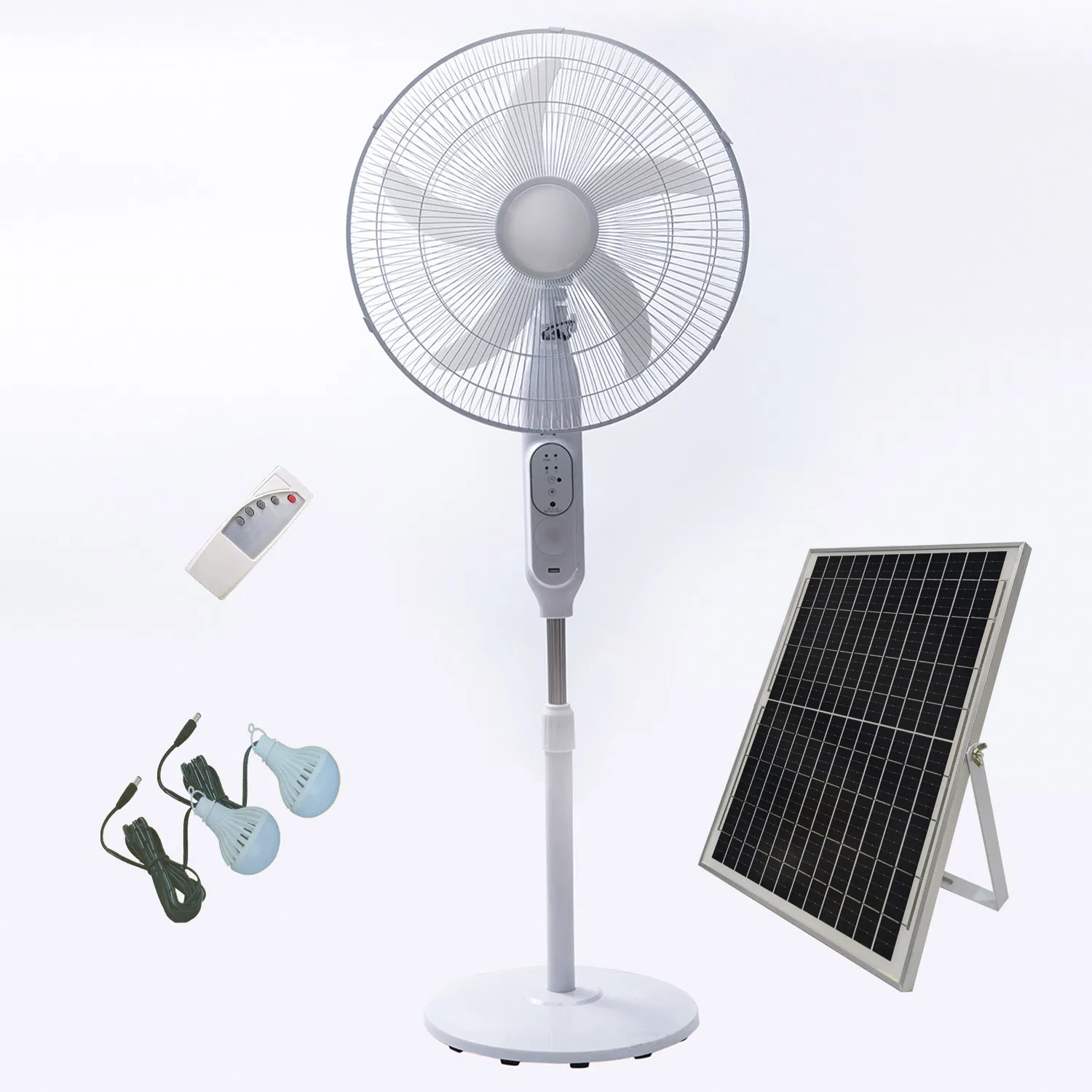 16inch or 18inch Solar AC DC Rechargeable Emergency Stand Electric Fan Cooling Standing Fan