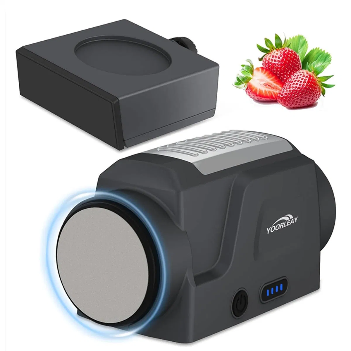 10W Electric Rolling Knife Sharpener 3000rpm Diamond & Ceramic Grinding Rechargeable Design Automatic Household Kitchen Knife Grinder