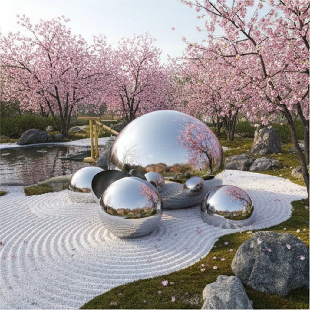 Shiny Stainless Steel Half Sphere for Luxury Hotel Decoration Project