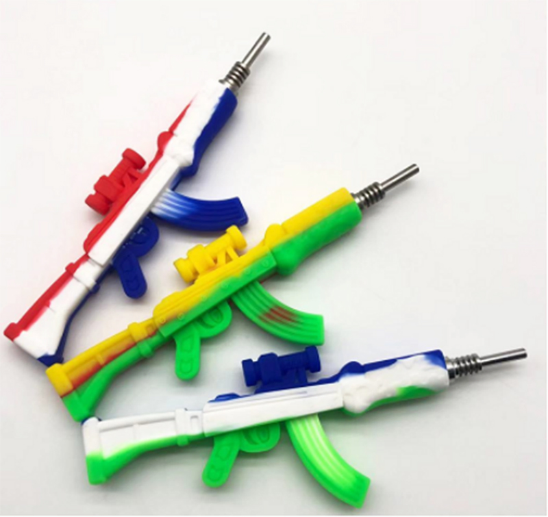 New Coming Mini Silicone Smoking Pipe Oil Burner Titanium Nail or Quartz DAB Tool