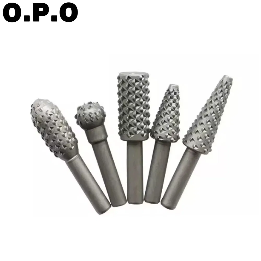 Tungsten Carbide File Rotary Burr with Single Cut Tooth 6mm Shank Deburring Cutting Tools Grinding Bits