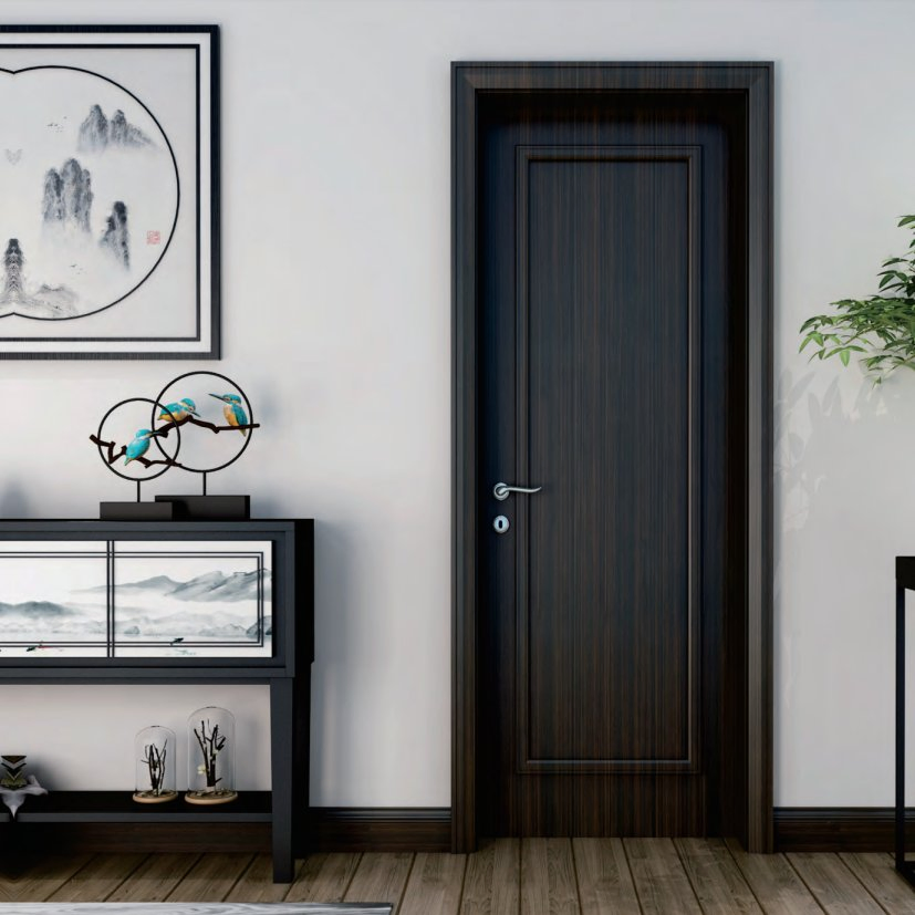 WPC Waterproof Bathroom Door with Elegant Glass Design