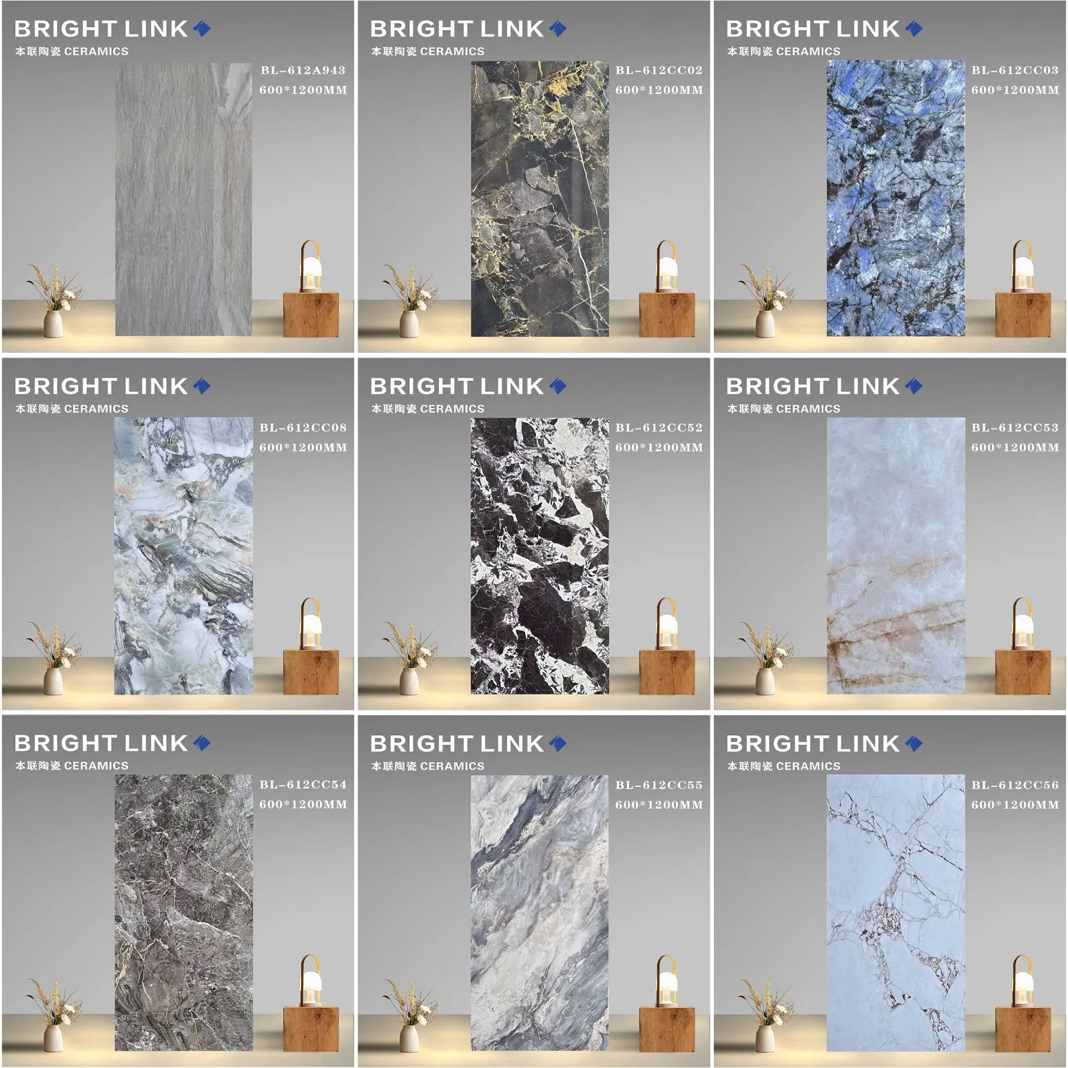 Foshan 600*1200mm with Deluxe Design Polish Glazed Porcelain Indoor Floor Tile