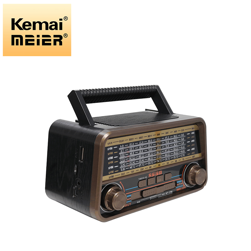 Retro USB Radio Portable Stereo Wireless Wooden Housing Radio with Am FM