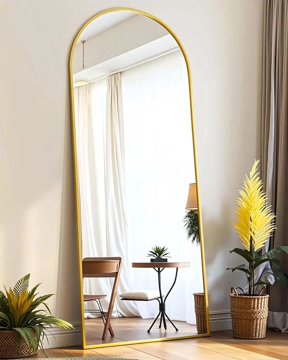 New Arch Mirror Full Length, Floor Length Mirror, Arched Floor Mirror, 58"X18" Wall Mirror Full Length, Gold Floor Mirror