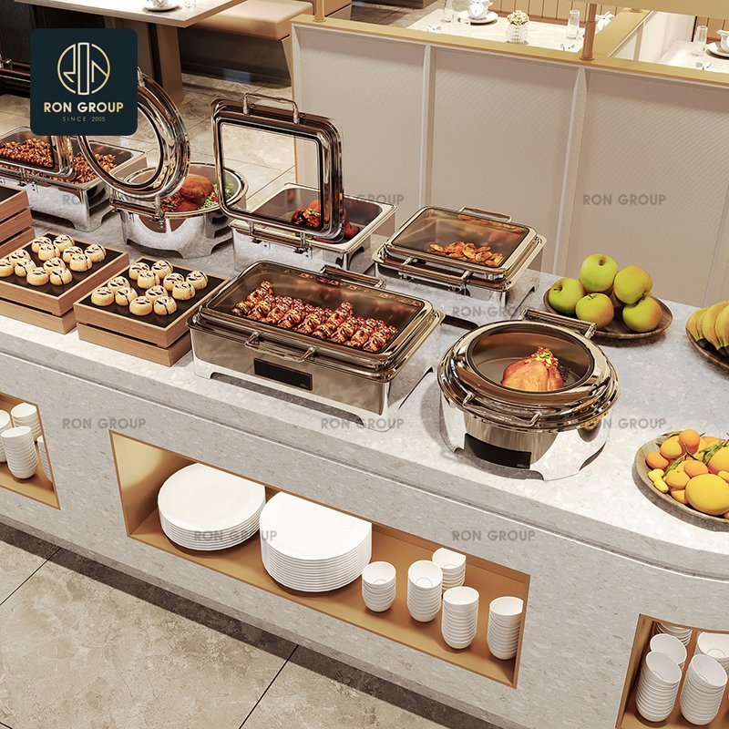 Wholesales Roll Top Silver Stainless Steel Catering Hotel Restaurant Food Warmer Buffet Chafing Dishes