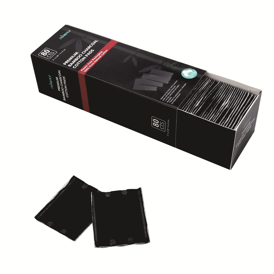 100% Black Viscose Bamboo Charcoal Makeup Cosmetic Removal Cotton Pads