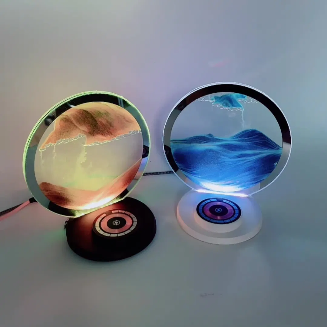 Factory Gift Colorful Atmosphere Night Light Sand Painting Ornaments Magnetic Fast Charging 20W Wireless Charger