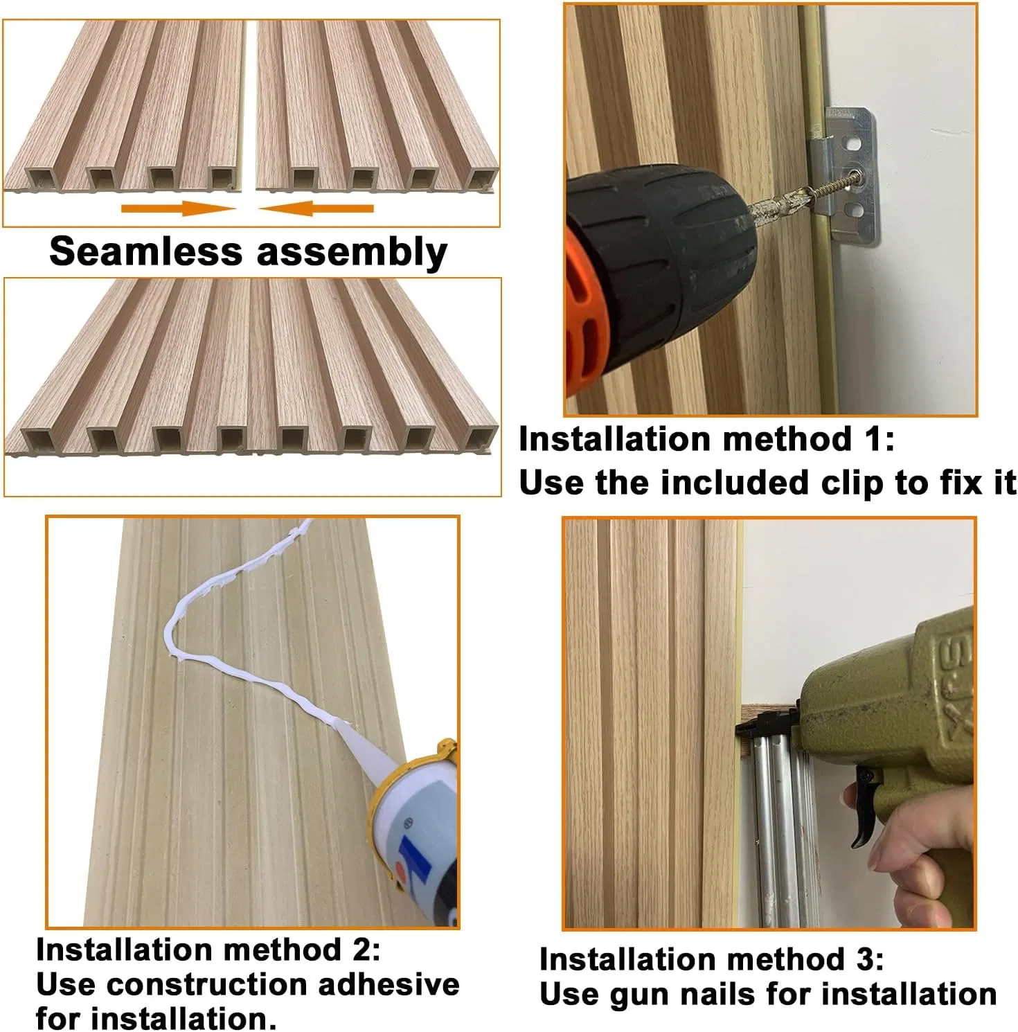 2026 Indoor Decorative PVC Wall Plastic WPC Fluted Fence Cladding Wall Panel