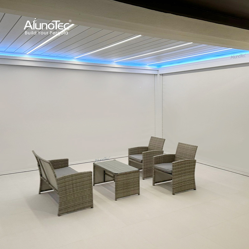 AlunoTec Factory Price DIY Customized Durable Outdoor Roller Blind Semi-Blackout Fabric Roller Shades Waterproof Windproof Zip Screen External Blinds Curtain