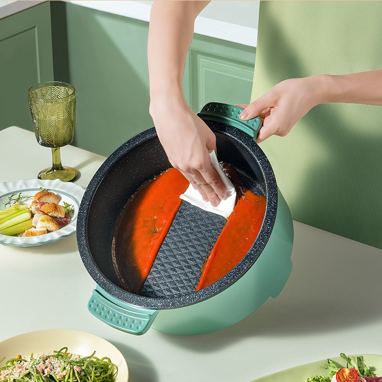 Electric Skillets 4L Multi Cooker Hot Pot Electric Pot with Steamer Plate