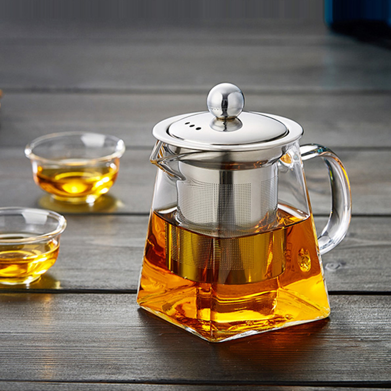Wholesale Customized Classic Square Glass Teapot Kettle Set