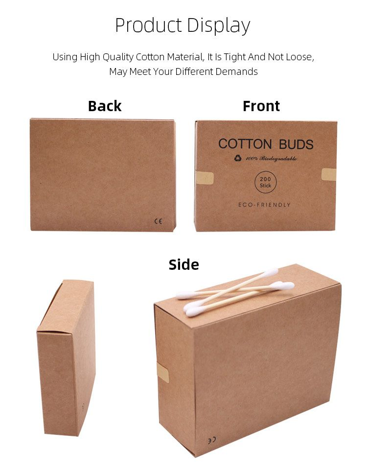 Plastic-Free Bamboo Cotton Swabs 100% Organic