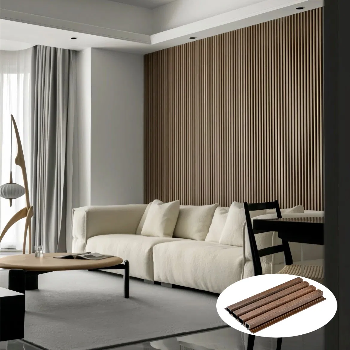 High Quality Factory Direct Waterproof Coextrusion Wood Plastic Composite Fluted Wall Panel