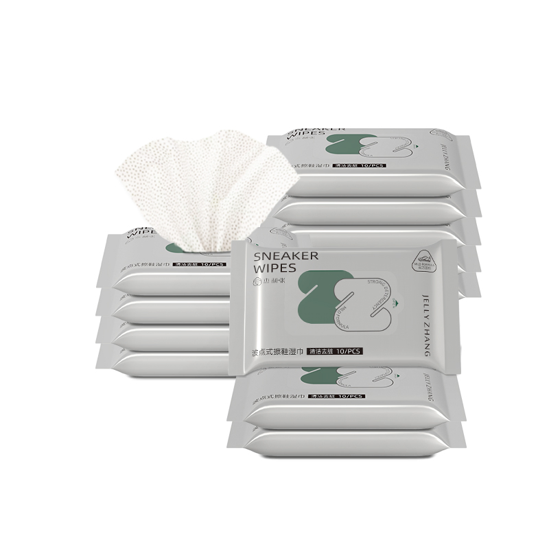 Disposable individually packaged sneakers quick cleaning wipes